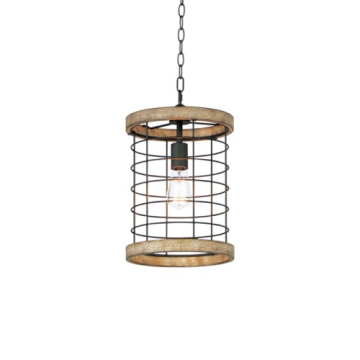 Maxim Lighting Homestead 10" 1-Light Pendant - 120V - Driftwood / Black