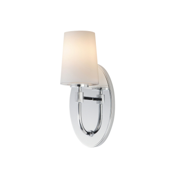 Maxim Lighting Durham 1-Light Sconce - 120V - Polished Chrome - White Glass