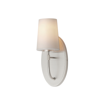 Maxim Lighting Durham 1-Light Sconce - 120V - Satin Nickel - White Glass