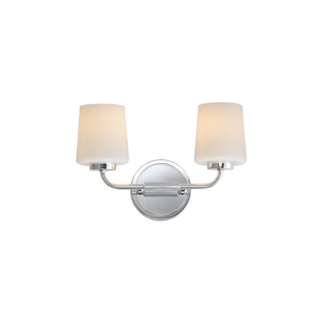 Maxim Lighting Durham 2-Light Sconce - 120V - Polished Chrome - White Glass