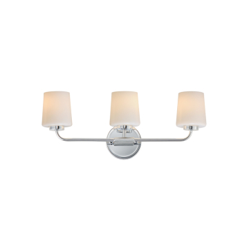 Maxim Lighting Durham 3-Light Bath Vanity Light - 120V - Polished Chrome - White Glass