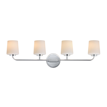 Maxim Lighting Durham 4-Light Bath Vanity Light - 120V - Polished Chrome - White Glass
