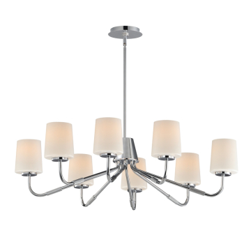 Maxim Lighting Durham 8-Light Chandelier - 120V - Polished Chrome - White Glass