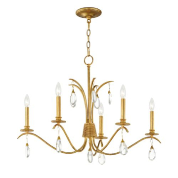 Maxim Lighting Eden 5-Light Chandelier - 120V - Charcoal Gold Leaf