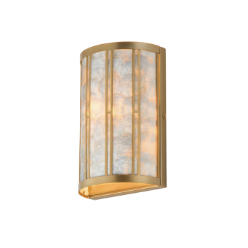 Maxim Lighting Miramar 1-Light Wall Sconce - 120V - Capiz / Natural Aged Brass