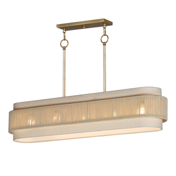 Maxim Lighting Seacliff 5-Light Linear Chandelier - 120V - Natural Aged Brass