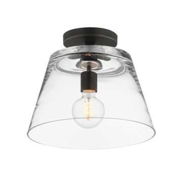 Maxim Lighting Hudson 1-Light Semi-Flush Mount / Pendant - 120V - Black - Clear Glass