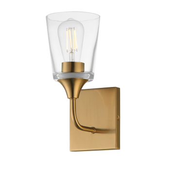 Maxim Lighting Hudson 1-Light Sconce - 120V - Natural Aged Brass - Clear Glass