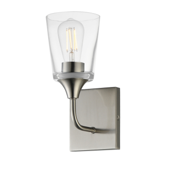 Maxim Lighting Hudson 1-Light Sconce - 120V - Satin Nickel - Clear Glass