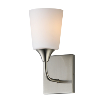 Maxim Lighting Hudson 1-Light Sconce - 120V - Natural Aged Brass - Satin White Glass
