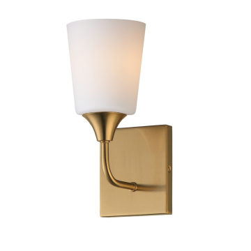Maxim Lighting Hudson 1-Light Sconce - 120V - Satin Nickel - Satin White Glass