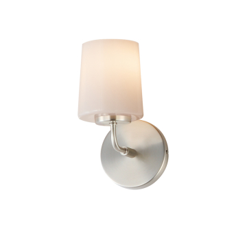 Maxim Lighting Durham 1-Light Wall Sconce - 120V - Satin Nickel - White Glass