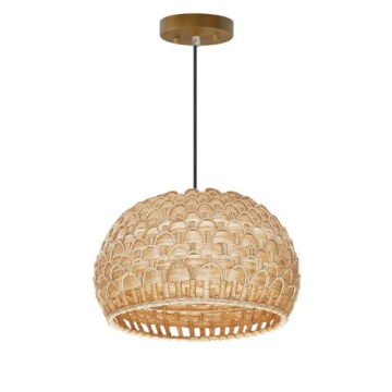 Maxim Lighting Tahiti 14" 1-Light Pendant - 120V - Natural