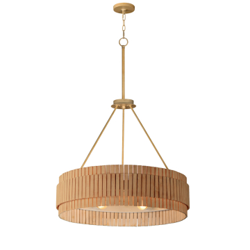 Maxim Lighting Satori 6-Light Chandelier - 120V - Natural Aged Brass