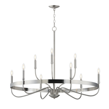 Maxim Lighting Frankie 9-Light Chandelier - 120V - Satin Nickel