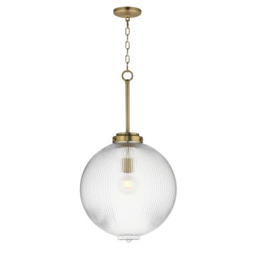 Maxim Lighting Kasbah 16" Pendant - 120V - Satin Brass - Clear Ribbed Glass