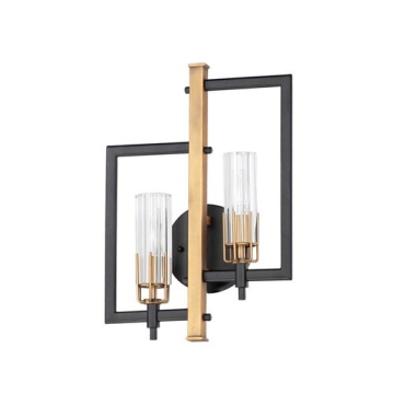 Maxim Lighting Flambeau 2-Light Wall Sconce - 120V - Black / Antique Brass