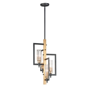 Maxim Lighting Flambeau 4-Light Chandelier - 120V - Black / Antique Brass