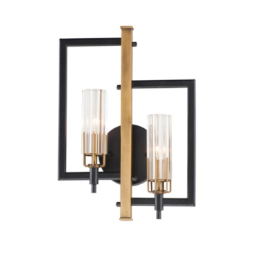 Maxim Lighting Flambeau 2-Light Wall Sconce - 120V - Black / Antique Brass