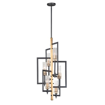 Maxim Lighting Flambeau 6-Light Chandelier - 120V - Black / Antique Brass