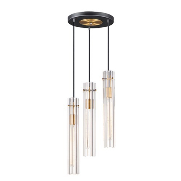Maxim Lighting Flambeau 3-Light Pendant - 120V - Black / Antique Brass