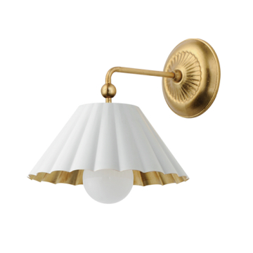 Maxim Lighting Primrose 1-Light Wall Sconce - 120V - Matte White / Gold Leaf