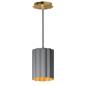 Maxim Lighting Primrose 1-Light Pendant - 120V - Dark Grey / Gold Leaf