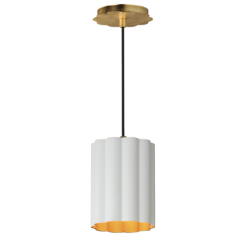 Maxim Lighting Primrose 1-Light Pendant - 120V - Matte White / Gold Leaf