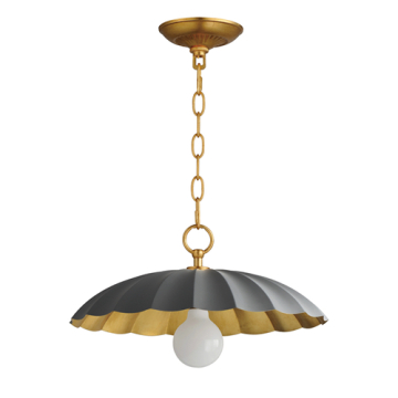 Maxim Lighting Primrose 1-Light Pendant - 120V - Dark Grey / Gold Leaf