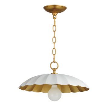Maxim Lighting Primrose 1-Light Pendant - 120V - Matte White / Gold Leaf