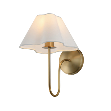Maxim Lighting Saxon 1-Light Wall Sconce - 120V - Natural Aged Brass - White Glass