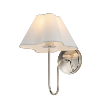 Maxim Lighting Saxon 1-Light Wall Sconce - 120V - Polished Nickel - White Glass