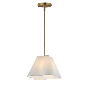 Maxim Lighting Saxon 14" Pendant - 120V - Natural Aged Brass - White Glass