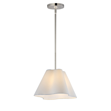 Maxim Lighting Saxon 14" Pendant - 120V - Polished Nickel - White Glass