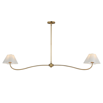 Maxim Lighting Saxon 2-Light Pendant - 120V - Natural Aged Brass - White Glass