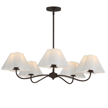 Maxim Lighting Saxon 5-Light Chandelier - 120V - Oil Rubbed Bronze - White Glass
