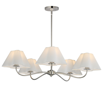 Maxim Lighting Saxon 5-Light Chandelier - 120V - Polished Nickel - White Glass
