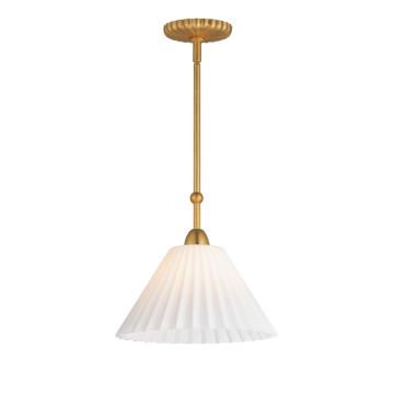 Maxim Lighting Kismet 1-Light Pendant - 120V - Gold Leaf - Satin White Glass