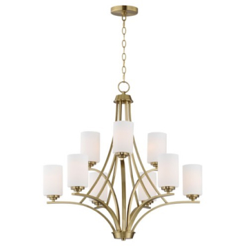 Maxim Lighting Deven 9-Light Chandelier - 120V - Satin Brass