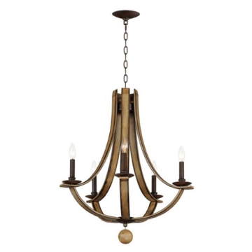 Maxim Lighting Basque 5-Light Chandelier - 120V - Driftwood / Anthracite