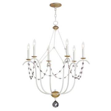 Maxim Lighting Formosa 6-Light Chandelier - 120V - Ecru / Venetian Gold
