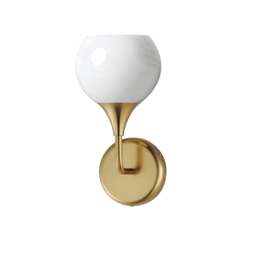 Maxim Lighting Neve 1-Light Wall Sconce - 120V - Natural Aged Brass - Marble Glass