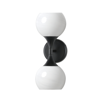 Maxim Lighting Neve 2-Light Wall Sconce - 120V - Black - Marble Glass