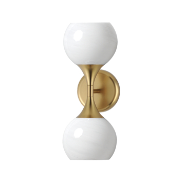 Maxim Lighting Neve 2-Light Wall Sconce - 120V - Natural Aged Brass - Marble Glass