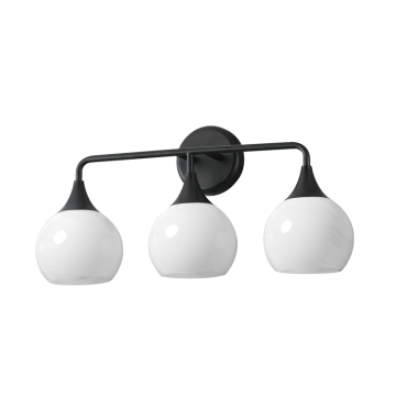 Maxim Lighting Neve 3-Light Bath Vanity Light - 120V - Black - Marble Glass