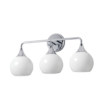 Maxim Lighting Neve 3-Light Bath Vanity Light - 120V - Polished Chrome - Marble Glass