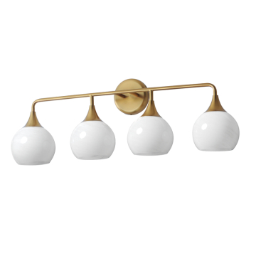 Maxim Lighting Neve 4-Light Bath Vanity Light - 120V - Natural Aged Brass - Marble Glass