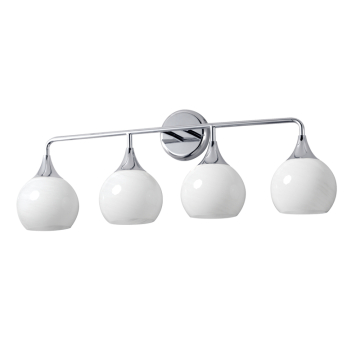 Maxim Lighting Neve 4-Light Bath Vanity Light - 120V - Polished Chrome - Marble Glass