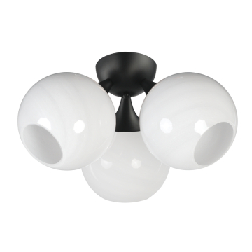 Maxim Lighting Neve 3-Light Semi Flush - 120V - Black - Marble Glass