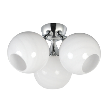 Maxim Lighting Neve 3-Light Semi Flush - 120V - Polished Chrome - Marble Glass